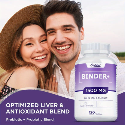 Dietary Supplement 13-in-1 Binder Capsules with Activated Charcoal, Zeolite and Bentonite Clay, 120 Count