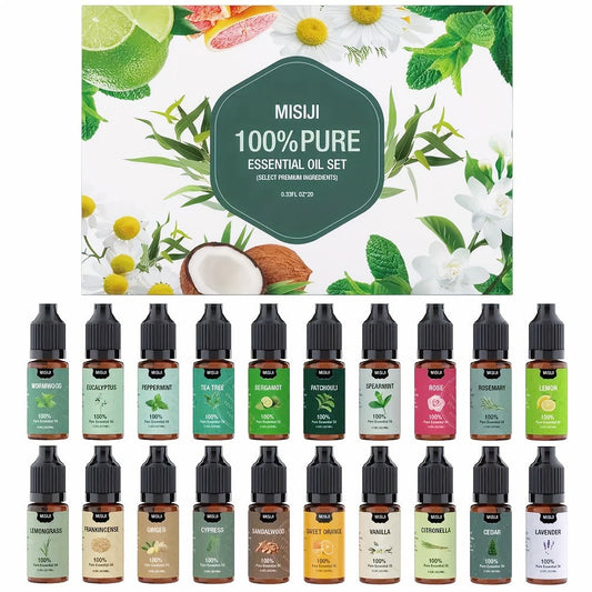 Essential Oils Set for Diffuser – Rosemary Aromatherapy Scented Oils for Home Air Freshening, Humidifier, Candle Making & Laundry, Perfect Valentine's Day Gift for Women (6/10/20 x 0.34oz)