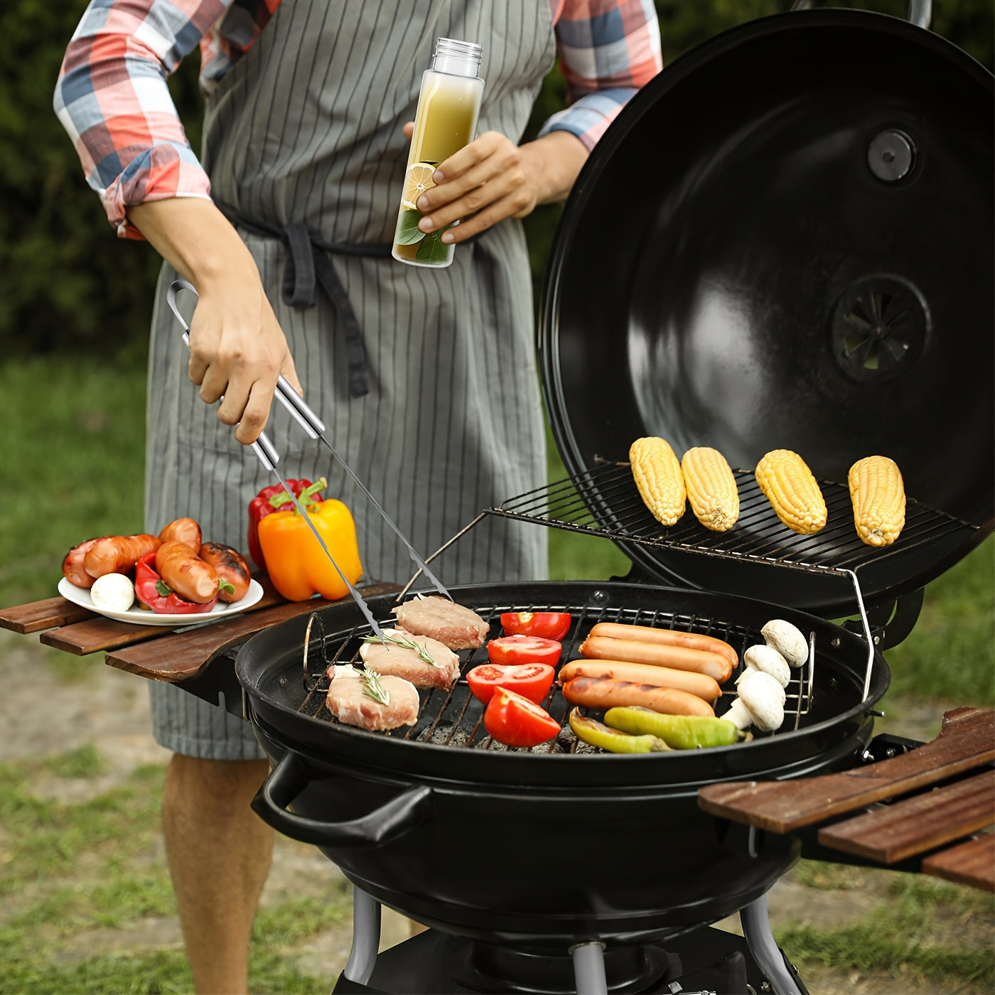 Thirty-Five-Piece BBQ Grill Tool Kit with Thermometer, Two Grill Mats, Heat Glove and Carry Case