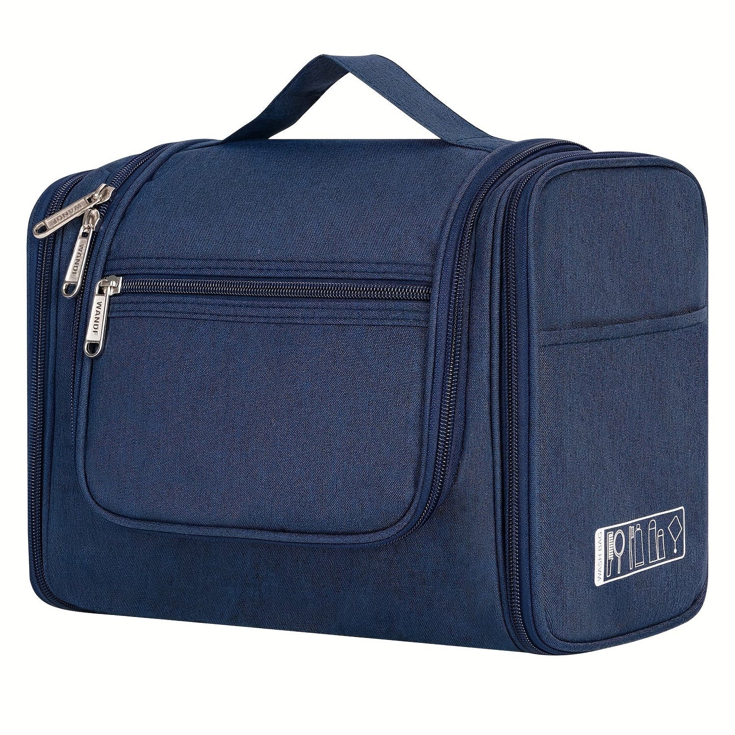 Toiletry Bag Hanging Multi-Pocket Shower Organizer with Metal Hook, Carry Handle and Seven Print Options