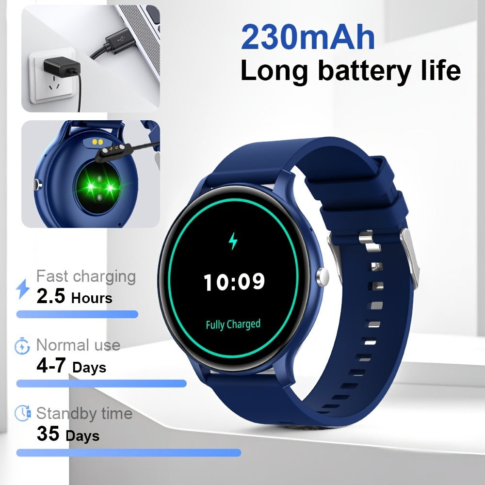 Smartwatch Fitness Tracker with IP68 Rating, SIM-Free Calling, Music and 100+ Sport Modes in Blue