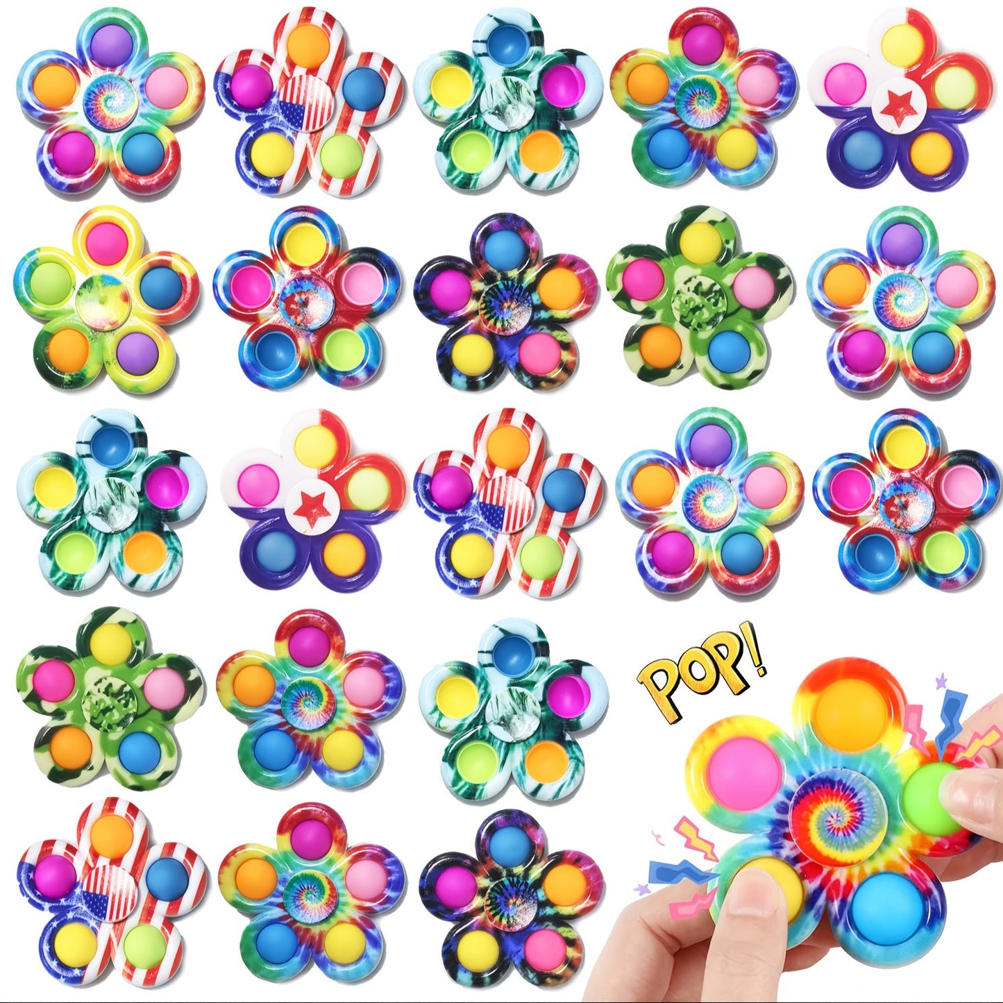 Sensory Fidget Spinners Bulk 30 Pack – Stress Relief Spinner Toys for Kids ADHD Anxiety Focus Party Favors Classroom Prizes Goodie Bag Fillers Birthday Gifts Girls Boys