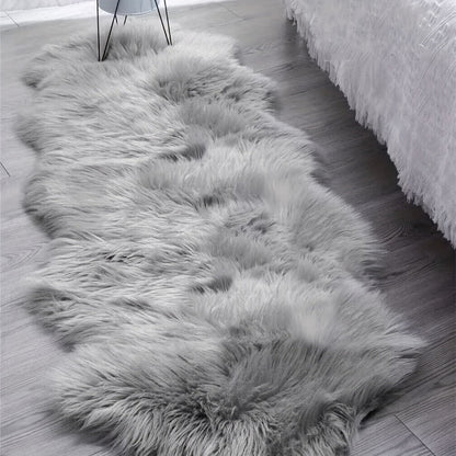 Soft Fluffy Wavy Area Rug Imitation Plush Carpet for Living Room Bedroom Modern Decorative Non-Slip Floor Mat Multi-Size Options