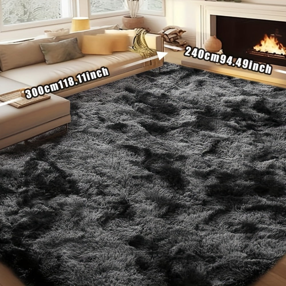 Rectangular Shaggy Area Rug with Four Color Labels and 24 x 35.8-Inch to 94.49 x 118.11-Inch Sizes