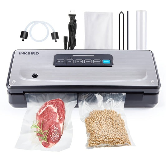 Vacuum Sealer Machine 85KPA – INKBIRD 10-in-1 Food Sealer with Bag Storage, Built-In Cutter, Moist/Dry/Pulse/Liquid/Canister Modes, 200 Continuous Seals, Compact Design for Food Preservation & Sous Vide
