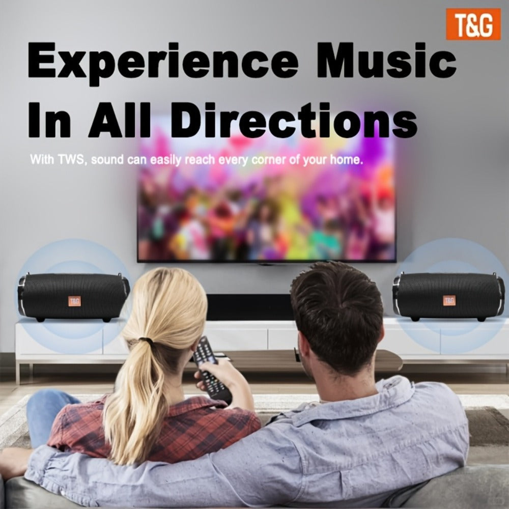 TG187 IPX4 Waterproof Outdoor Bluetooth Speaker | Dual Speakers, 4800mAh Rechargeable Battery, TWS Stereo Pairing, High Volume Portable Wireless Boombox for Party, Picnic, Camping & Stage