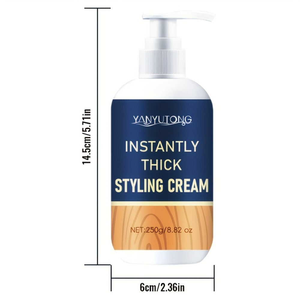 YANYULONG 250g Hair Styling Cream in White Pump Bottle with Squalane and Rosemary Extract Labels