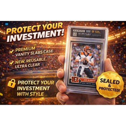 Sports Trading Cards, Football Vanity Slab with Red Label or Two-Slab Options for Display Collections