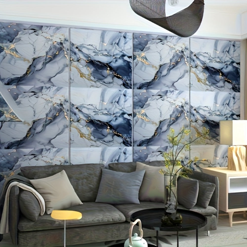 11.8 x 23.6-Inch Marble-Pattern Foam Wall Panels in 50- or 100-Piece Color and Count Options