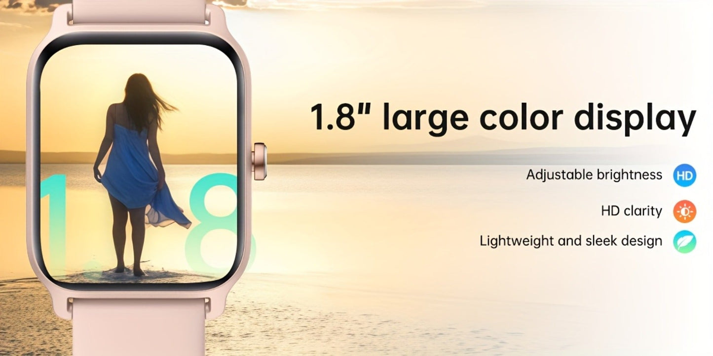 Smartwatch – with Built-in Alexa FAWEIO 1.8" HD Touch Screen, Bluetooth Calling, 100+ Sport Modes, Fitness Tracker Heart Rate Sleep…