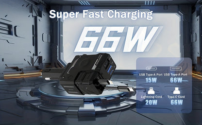 Dual Retractable Cable Car Charger 4-in-1 with Lightning & Type-C 31in, 2 USB-A Ports & Voltage Supervision – Tangle-Free Fast Car Phone Charger for iPhone Samsung Android, Multi Port Car Charging Adapter 4 Colors