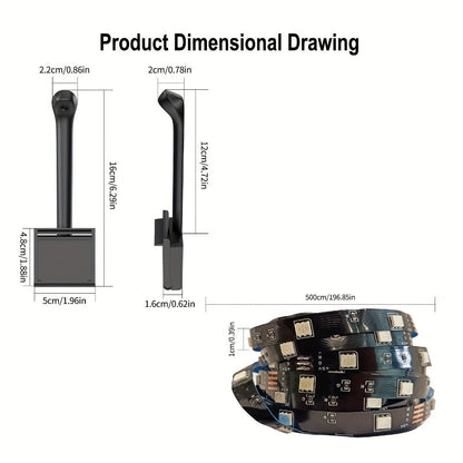 RGB TV Backlight LED Strip Kit, 149.61 Inches with Top-Mounted Screen Sensor, Control Module and App Interface