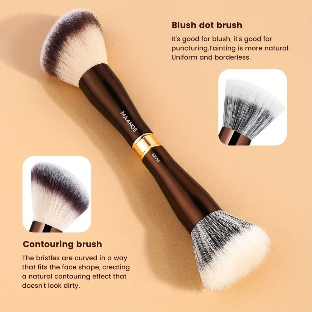Double-Ended Makeup Brush Set 8-Piece with Storage Box – Premium Aluminum Alloy Handle, 16 Brush Heads for Foundation Blush Contour, Travel-Ready Gift for Women