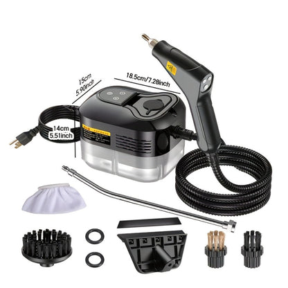 Steam Cleaner by GAKOZ, Canister Kit with Handheld Wand, Flexible Hose, Brush Heads and Glass Scraper Options