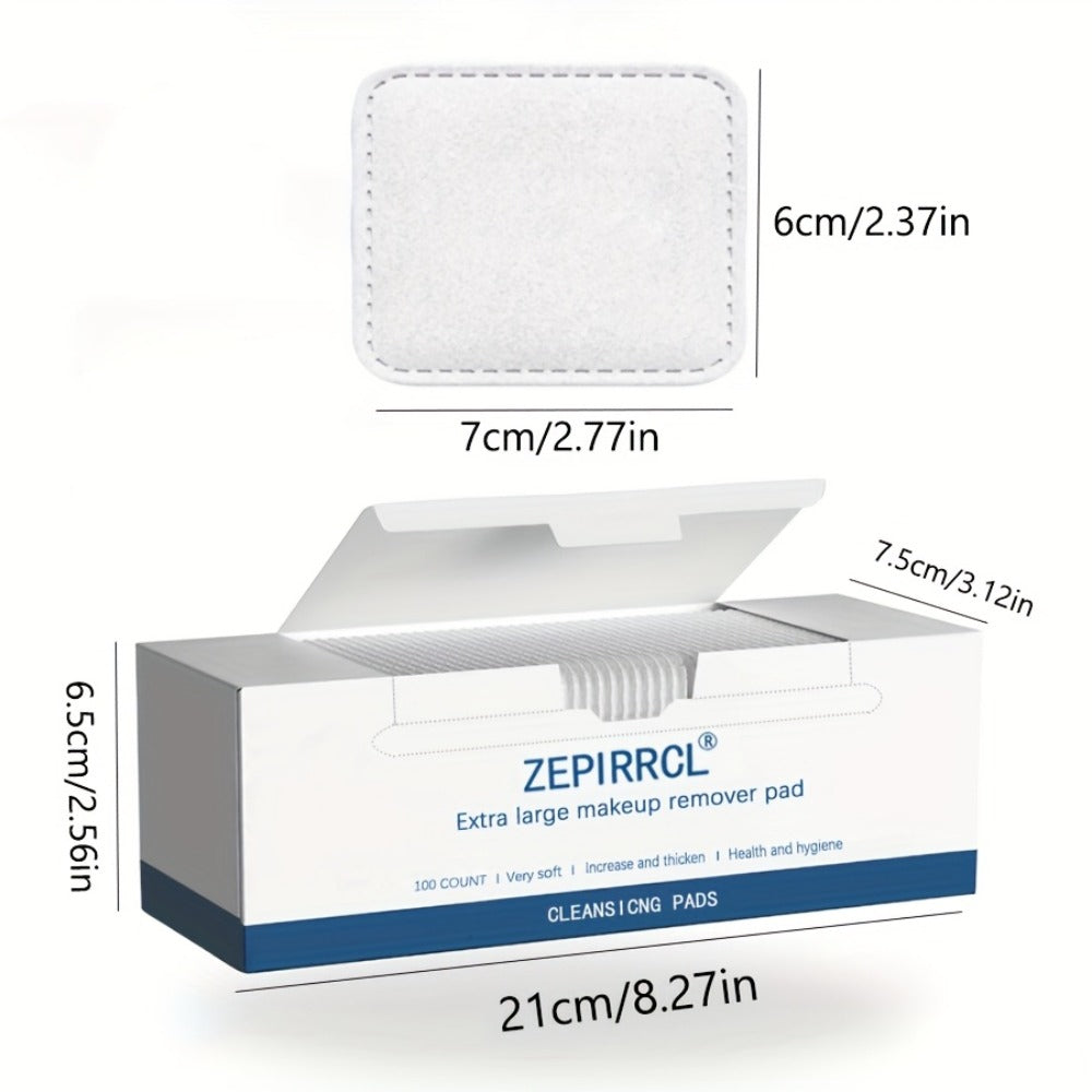 Disposable Square Cleansing Pads 200pcs (2 Boxes x 100) Extra Thick Soft Wet & Dry Facial Pads for Daily Skincare Makeup Removal — Lint-Free Beige-Friendly 2.76x2.36 inch