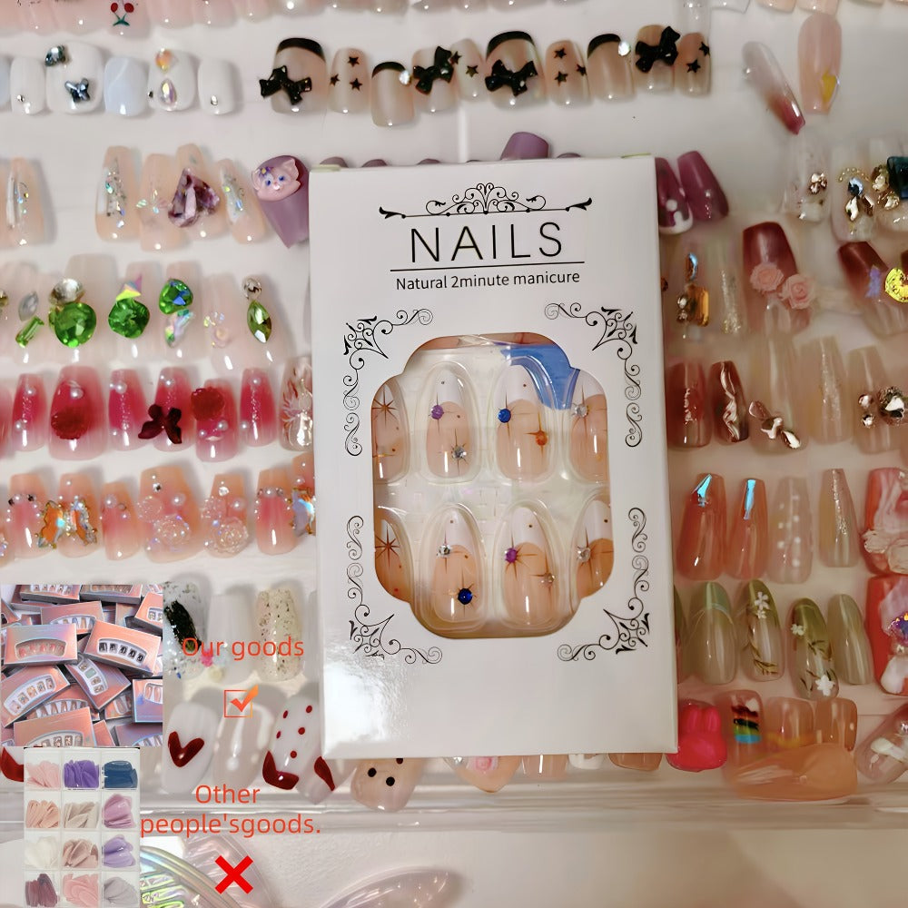 Press On Nails 96 Pieces - Long Fake Nails Random Assorted Designs | Full Cover False Nails for Daily Wear & Holiday, Mix Style Glossy Nail Set for Women Girls, Available in 1 Pack 2 Pack & 4 Pack