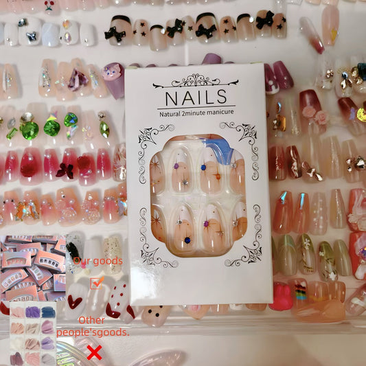 Press On Nails 96 Pieces - Long Fake Nails Random Assorted Designs | Full Cover False Nails for Daily Wear & Holiday, Mix Style Glossy Nail Set for Women Girls, Available in 1 Pack 2 Pack & 4 Pack
