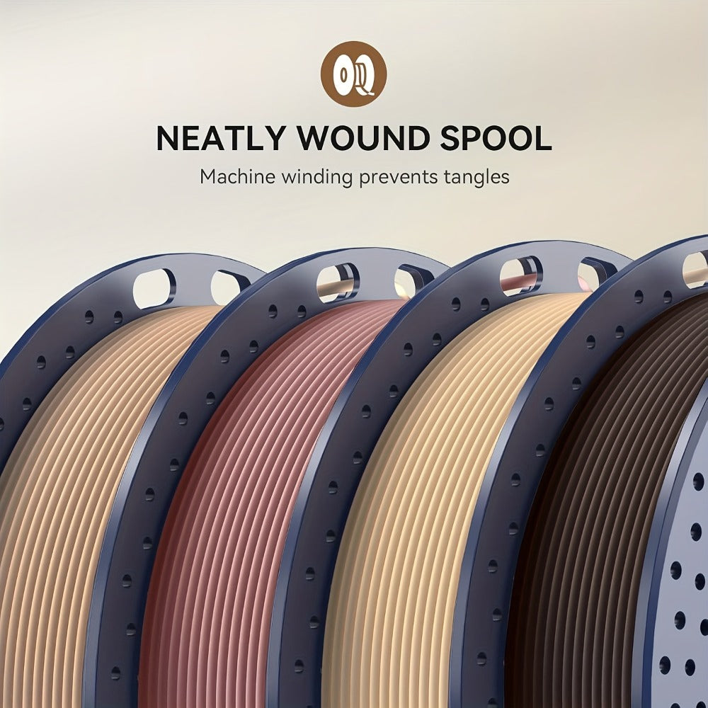 3D Printer Filament SUNLU Wood PLA 1.75mm Four-Roll Bundle with 250g Walnut, Logs, Cherry and Maple Spools