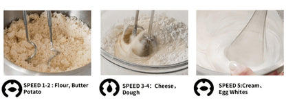 Hand Mixer Electric 400W with Storage Stand & 5-Speed Turbo Boost – 5 Stainless Steel Attachments for Baking Cream Cake Dough Cookie