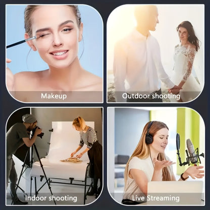 7.87-Inch LED Ring Light with Articulating Desk Clamp Arm, Phone Holder and USB Inline Control