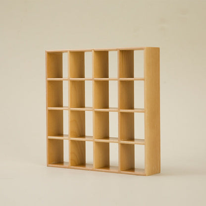 1:12 Scale 16-Compartment Dollhouse Display Cabinet in Four Finishes for Adult Miniature Dioramas
