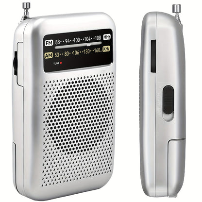 Pocket AM/FM Radio with 2-AA Battery Power, Headphone Jack and Single or Two-Piece Color Options