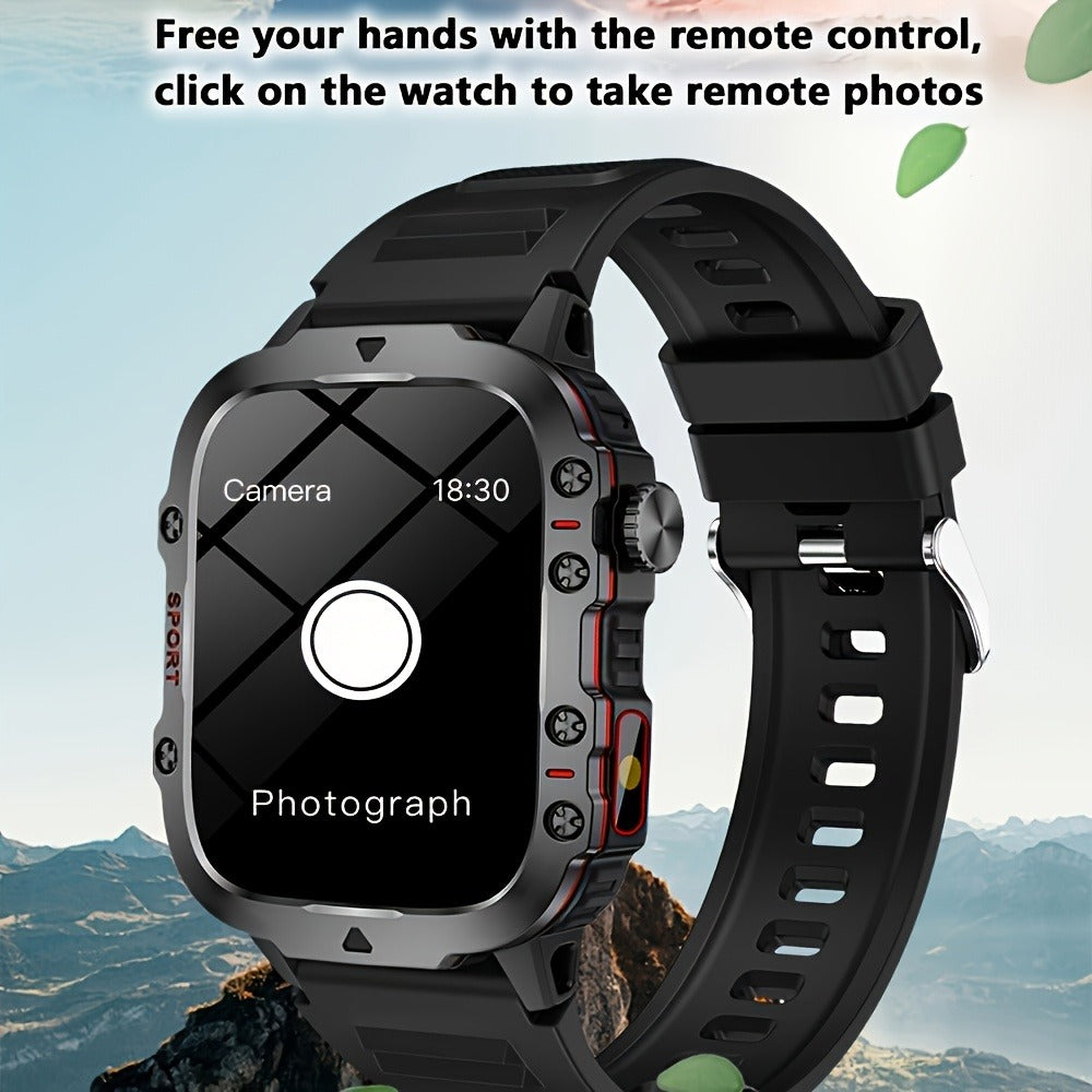 Smartwatch – Brown Black Large Screen – Wireless Calling & SMS, Fitness Tracker, Remote Camera Control, USB Rechargeable – Unisex…
