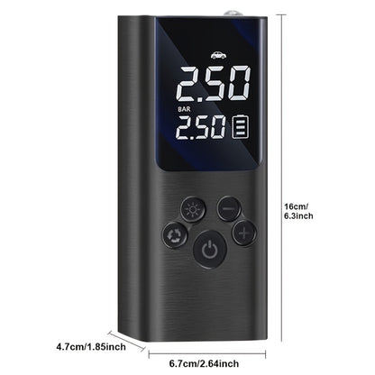 Cordless Tire Inflator Portable USB Rechargeable – Digital Gauge & LED Light, Fast Air Compressor with Auto Shutoff for Car, Bike, Motorcycle & Sports Equipment, Emergency Flat Tire Pump