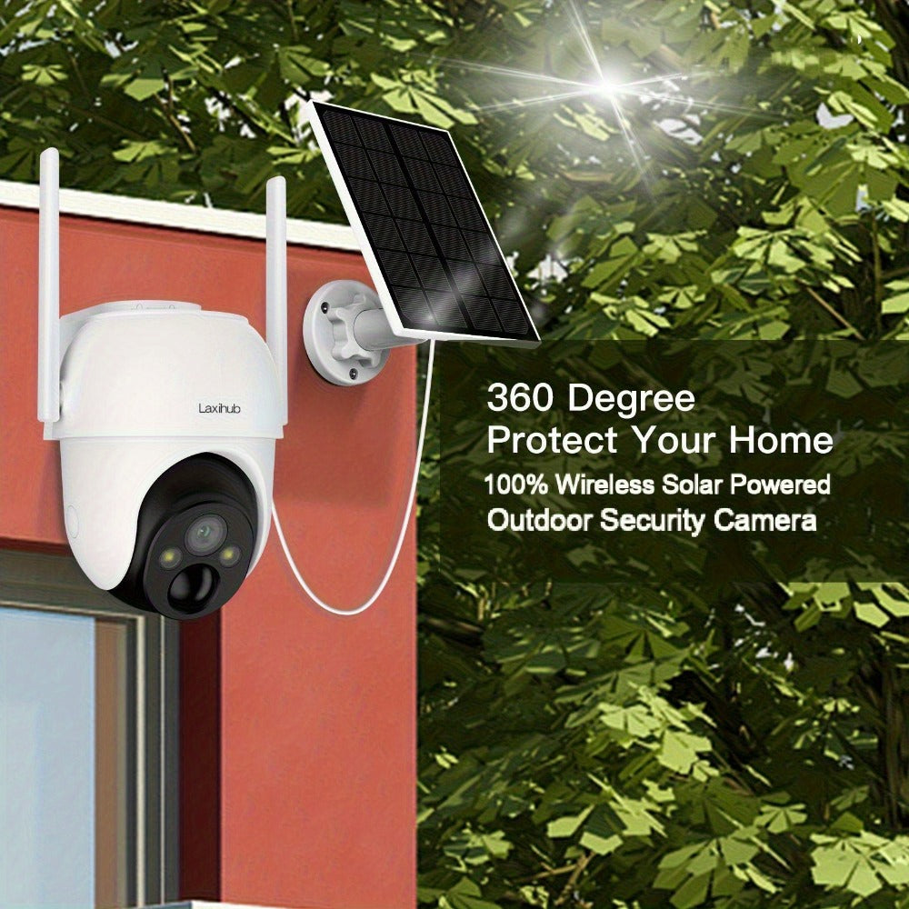 3MP Solar PTZ Outdoor Security Camera with 2.4GHz WiFi, Sold Alone or in One- or Two-Camera Solar Panel Packages