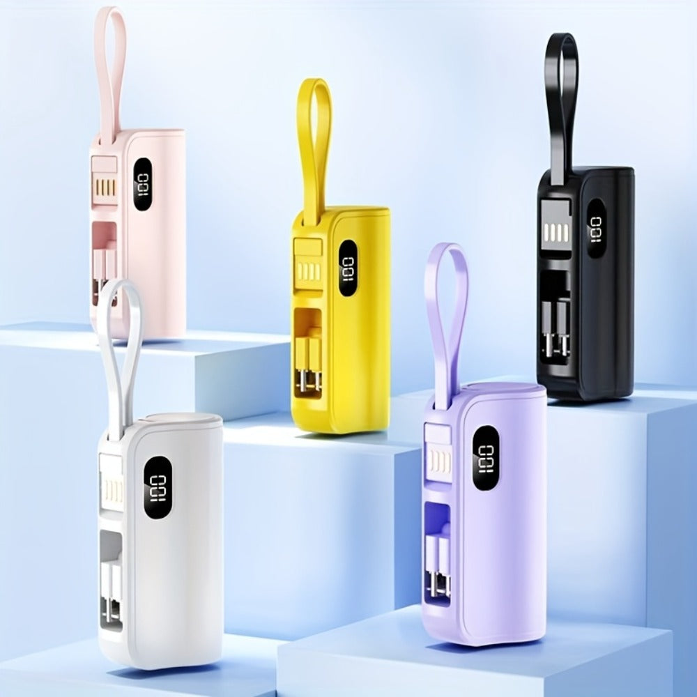 6000mAh Power Bank Gift Set with 22.5W Label, Fold-Out Connectors, Data Cable, Bracelet and Display