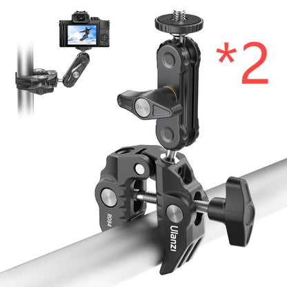 ULANZI Super Clamp 360° Ballhead Magic Arm Double Ball Head Camera Mount with 1/4"-20 & 3/8"-16 Thread for Canon Nikon DSLR, Action Camera, LED Lights, DJI Ronin & Freefly MOVI