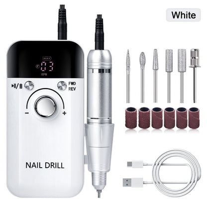 Electric Nail Drill 45000 RPM Rechargeable Kit with LCD, Forward Reverse and Four Color Options