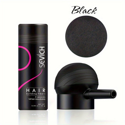 Compact Two-Piece Hair Fiber Set with Spray-Head Containers in Black, Dark Brown or Medium Brown