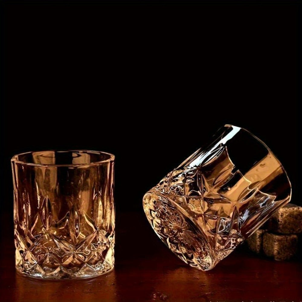 Whisky & Wine Glass Set with Cooling Stones, Ice Tong & Bartender Kit – Portable Bar Accessories for Luxurious Drinking Experience, No Electricity Needed