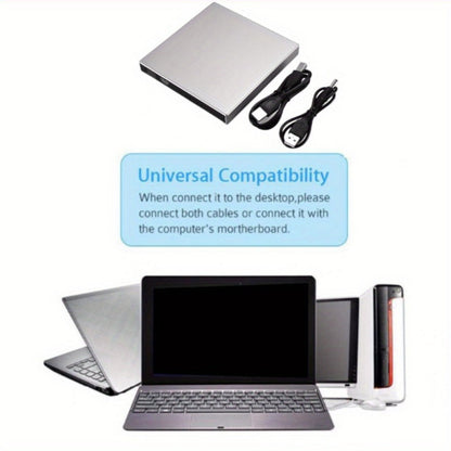 USB External DVD Drive with Storage Bag - Portable CD DVD-ROM CD-RW DVD-RW Burner Recorder Player for Laptop Desktop PC, Plug and Play, No Driver Needed, USB 2.0 High Speed