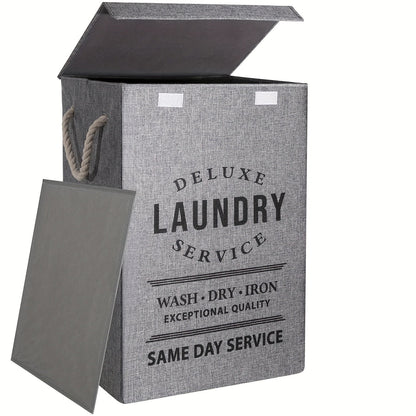 Laundry Hamper Collection in Black or Gray Lidded Styles and One- or Three-Pack Foldable Basket Options