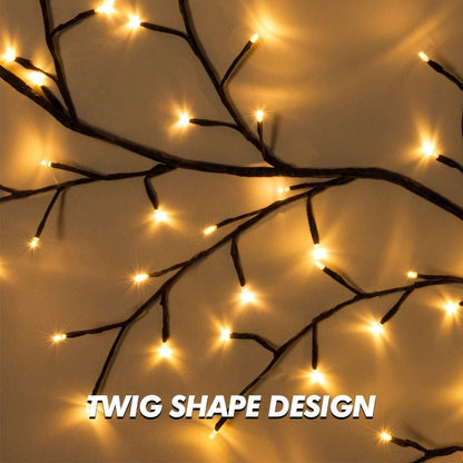 LED Vine Fairy Lights for Wall Decor – 96 LEDs Enchanted Willow Branch Lights, 5.9Ft Warm White Artificial Plant String Lights for Bedroom, Living Room, Party & Christmas Decorations