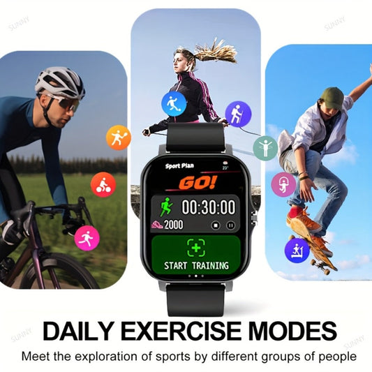 Smartwatch 1.83 Inch Full Touch with Bonus Strap, Calling, Pedometer and Exercise Modes in Two Colors