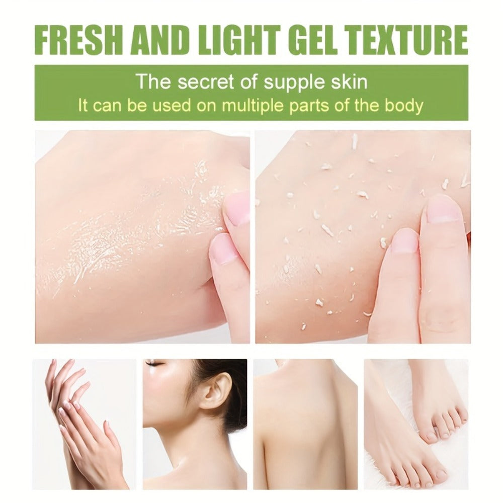 Exfoliating Body Scrub Gel with Aloe Vera, Rose & Chamomile Extract, Deep Cleansing Physical Scrub for Face & Body
