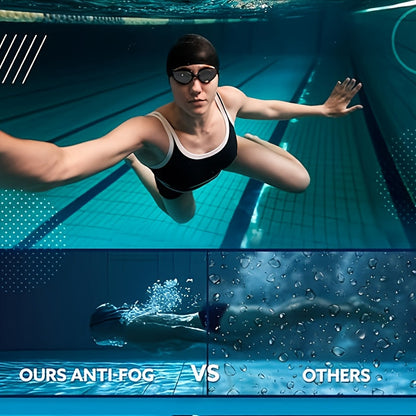 Swimming Goggles Set 6pcs – Swim Cap, Nose Clip & Earplugs