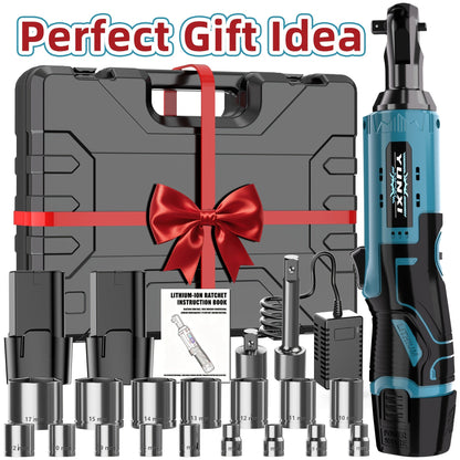 Power Tools YUNXI 12V Brushless Cordless Ratchet Wrench Kit with Batteries, Charger and Accessory Options