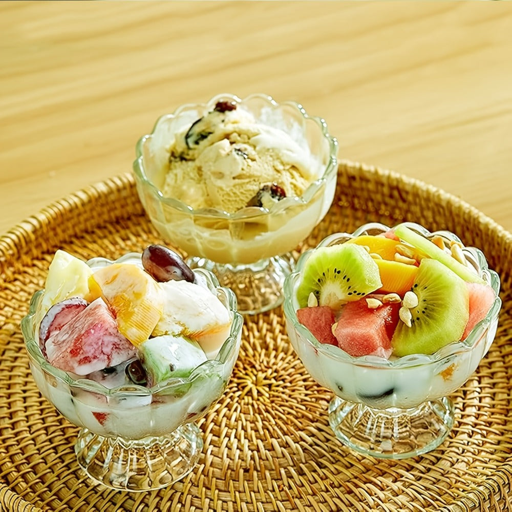 Twelve-Piece Tulip Dessert Bowl Set with 5-Ounce Capacity, 3.54-Inch Rim and Footed Glass Shape