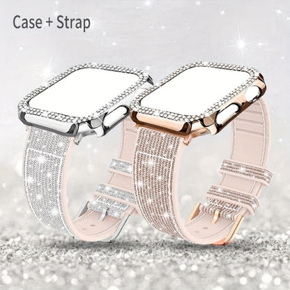 Rhinestone Mesh Watch Band and Matching Case Set for Apple Watch in 19 Color-and-Size Options