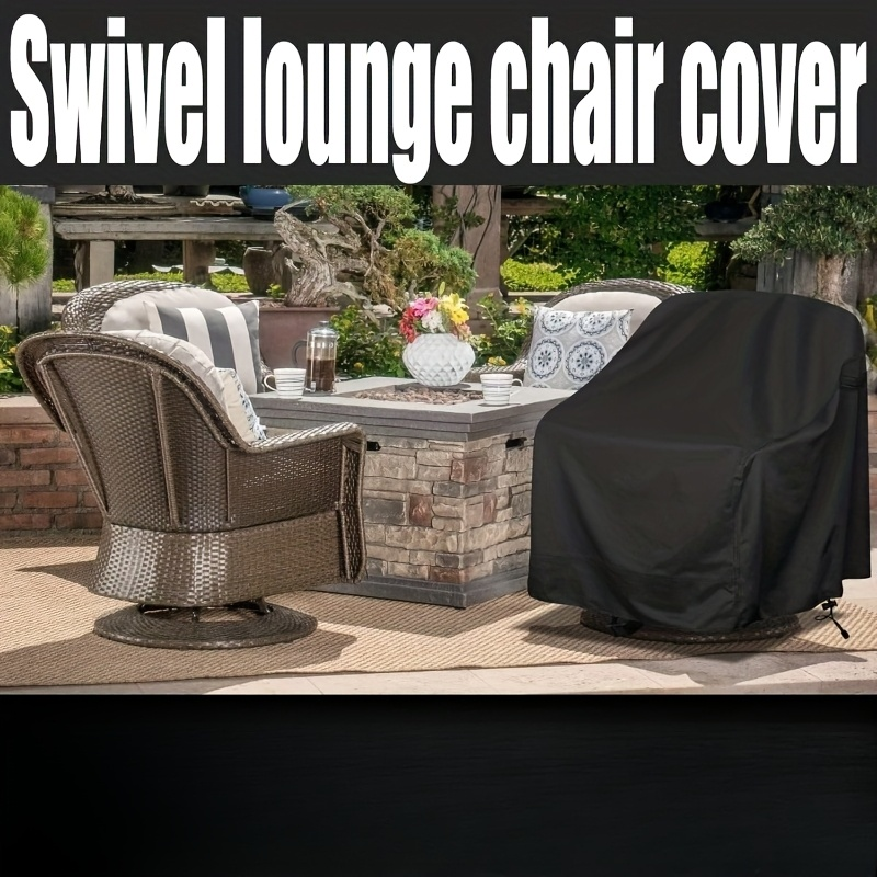 Two-Pack Swivel Patio Chair Covers in Black, 27.5 x 32.5 x 43 Inches for Outdoor Furniture