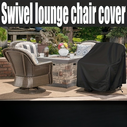 Two-Pack Swivel Patio Chair Covers in Black, 27.5 x 32.5 x 43 Inches for Outdoor Furniture