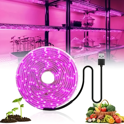 LED Grow Light Strip 16.4 FT Full Spectrum – USB 5V Cuttable Plant Light for Under Cabinet, Indoor Plants, Bonsai, Succulents & Hydroponics, Low Voltage Safe, 1pc or 2pcs