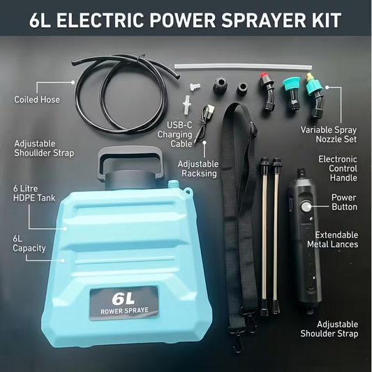 Garden Sprayer Battery Powered Electric USB Rechargeable 1.6-2.4 Gal with 3 Mist Nozzles Adjustable Shoulder Strap for Lawn Yard Plant Watering