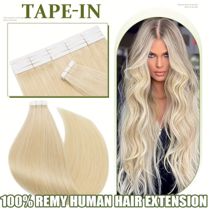 Hair Extensions Straight Brazilian Remy Human Hair Tape-In Set with 10 Pieces, 12–24-Inch Lengths and 11 Colors