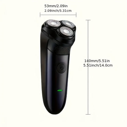 Cordless Rotary Electric Shaver for Men USB Rechargeable - Multifunctional Grooming Kit for Daily Shaving & Travel - Ergonomic Close Shave Razor Blue & Black Gift for Husband Boyfriend Dad