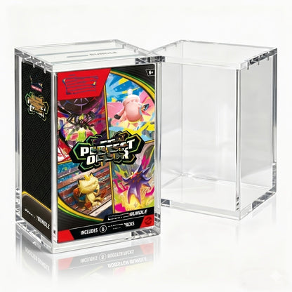 Acrylic Display Case for Pokemon Booster Bundle, UV Protection Magnetic Clear Box for Scarlet Violet